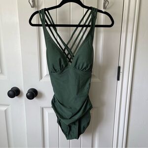 Kona Sol Green Strappy One Piece Swimsuit | SZ Medium